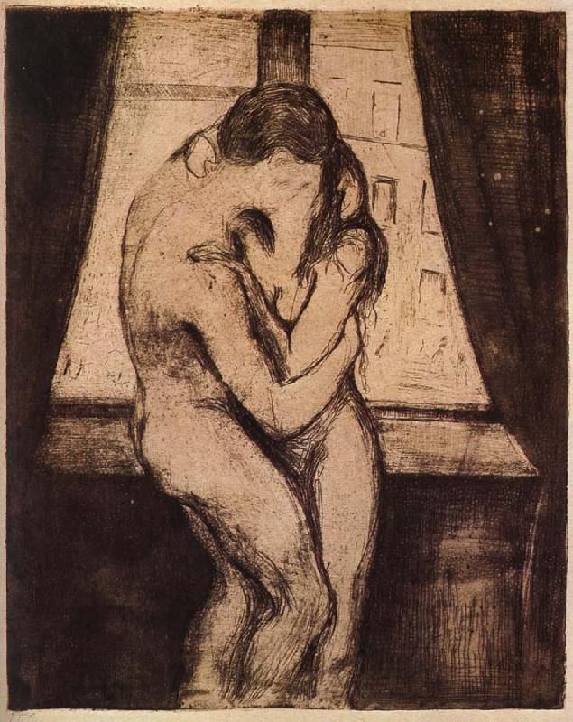 Edvard Munch Kiss oil painting image